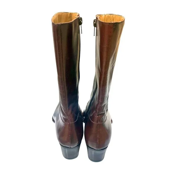 Carmina Albaladejo‎ Shoemakers Leather Zip Mid Calf Boot