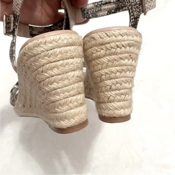 Carvela by Kurt Geiger Snakeskin Wedge Sandals Size 39/8