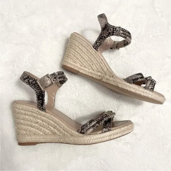 Carvela by Kurt Geiger Snakeskin Wedge Sandals Size 39/8