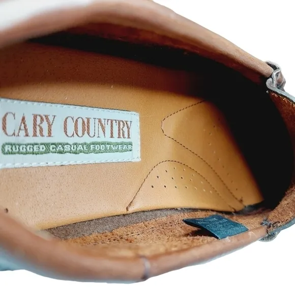 Cary Country Men's Rugged Penny Loafers Brown Burgundy Leather Loafer Size 10 W