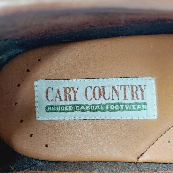 Cary Country Men's Rugged Penny Loafers Brown Burgundy Leather Loafer Size 10 W