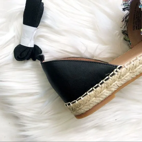 CASLON “Cap Toe” Striped Ankle Tie Espadrilles Sandals