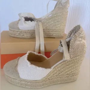 Castaner Cream Catalina Espadrille Wedge Platform Sandals Size 39 US 9