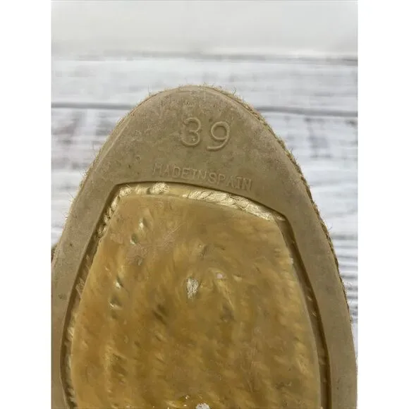 Castaner Womens Sling‎ Back Open Toe Espadrille Wedge Sandals Gold Size 39 8