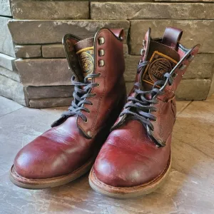 Caterpillar Mens Boots 7.5 M Orson Burgun Leather P716725 Mid Calf Lace Up Work