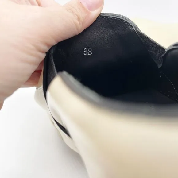 Celine Patent Leather Slip On Sneaker Womens Size 38 Off White Cream Rubber Sole