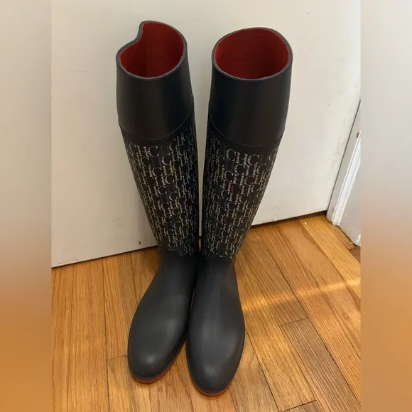 CH Carolina Herrera navy blue CH logo rain boots EU39 brand new without tag/box