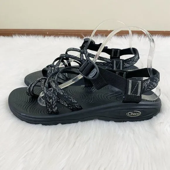 Chaco Black/Gray ZX/2 Sport Sandals Women's Sz 10 Adjustable Straps Arch Support