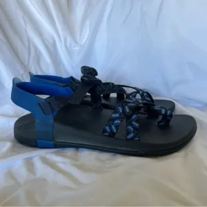 Chaco Men’s Z Canyon 2 Sandals Blue Black Rubber Heel Strap Adjustable Toe Loop
