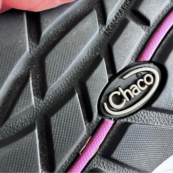 Chaco Smokey The Bear Sandals in Purple Orange and White size 8
