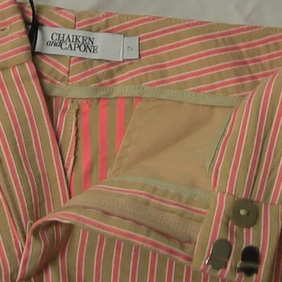 Chaiken &amp; Capone Jackie PW Shorts Stripe 2 USA NWT