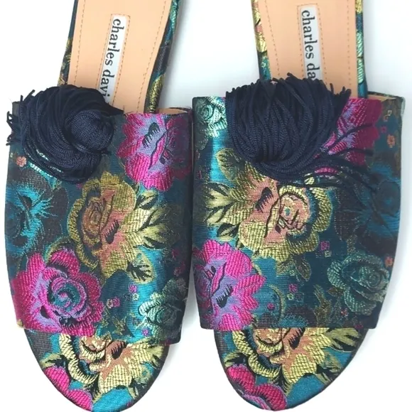 Charles David Sashay Sandal w/Tassel Colorful Slide Size 7.5