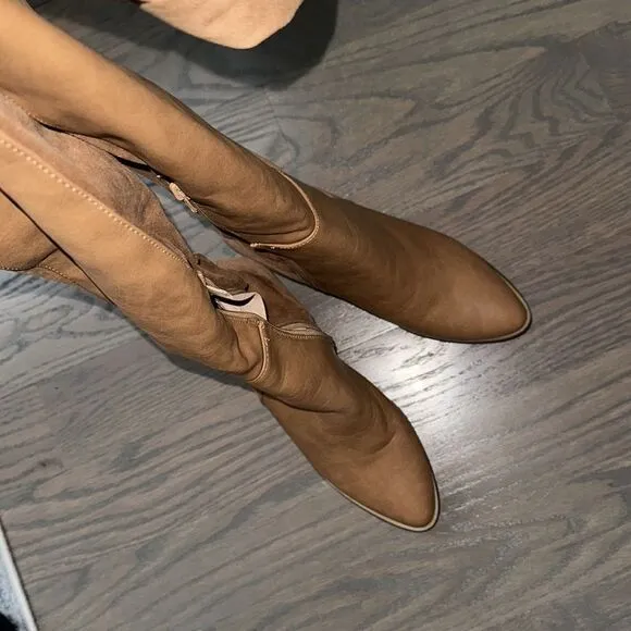 Chase &amp; Chloe Max Chunky Heel Two Toned Over-the-Knee Boot Women Size 7.5