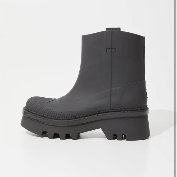 Chloé Black Chunky Ankle Rain Boots