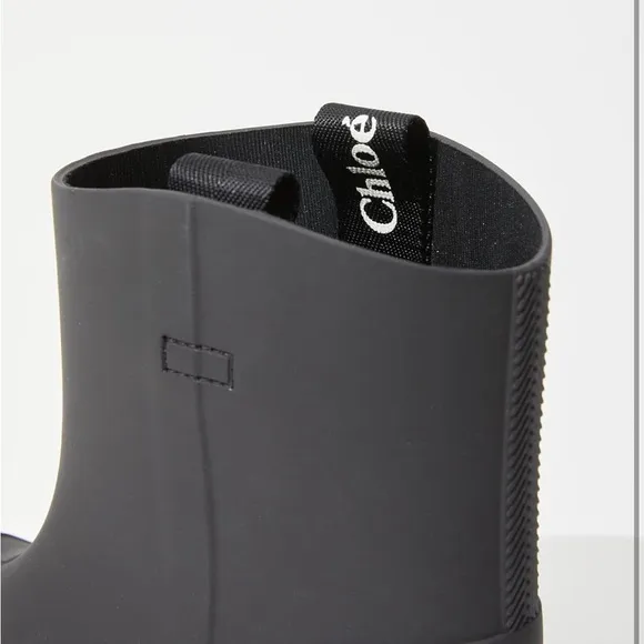 Chloé Black Chunky Ankle Rain Boots