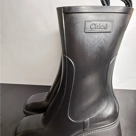 Chloé Rubber Mid-Calf Rain Boots size 37