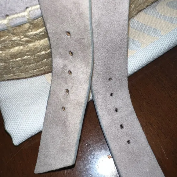Chloe Lauren Espadrille Suede Wedge in Grey