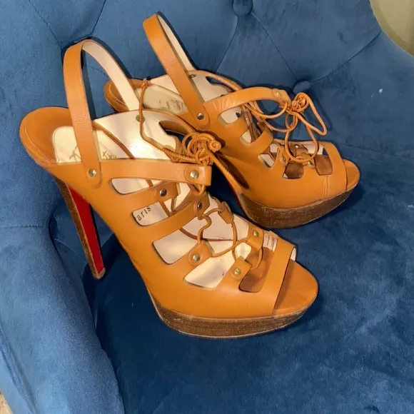 Christian Louboutin Brown Heeled Sandals