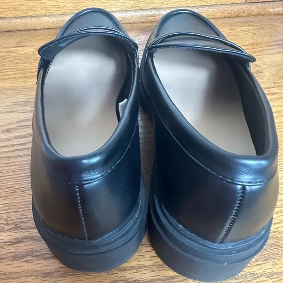 Chunky Lug Sole Penny Loafers Womens Size 10 Black Platform Y2K Goth Prep New