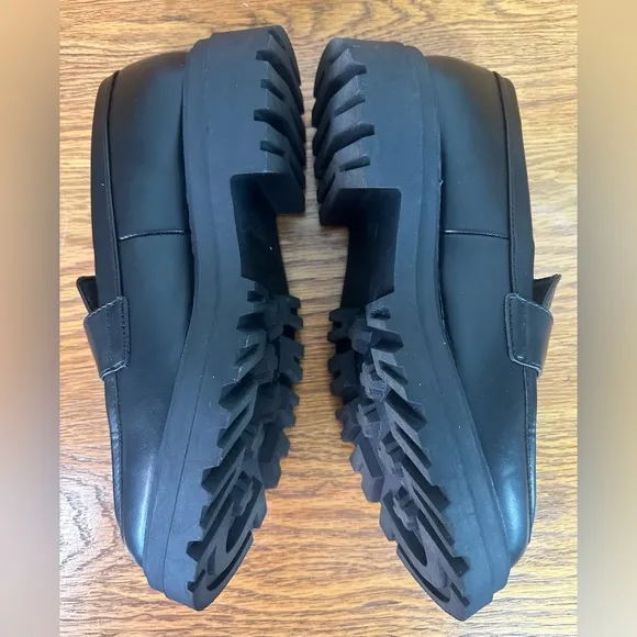 Chunky Lug Sole Penny Loafers Womens Size 10 Black Platform Y2K Goth Prep New