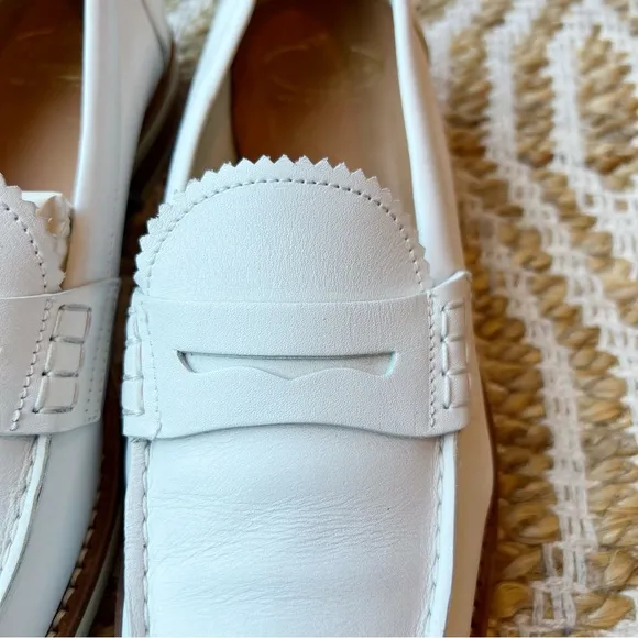 Church’s Sally Leather Loafers Moccasins White Size 38