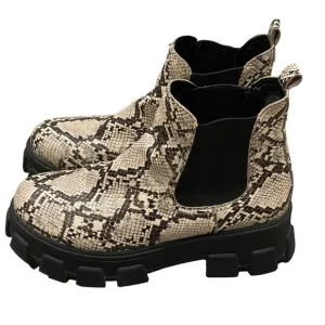 Circus by Sam Edelman Darielle Chunky Snake Print Ankle Boot Womens Size 9.5