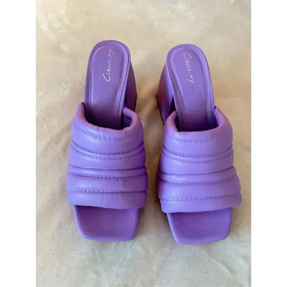 Circus by Sam Edelman Marlie Platform Block Heel Sandals Purple Size 8 Women’s