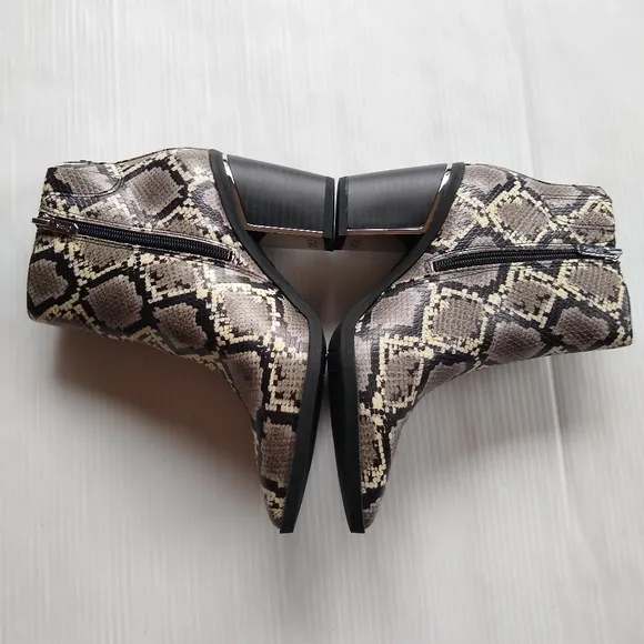 CIRCUS SAM EDELMAN Cal cashmere snakeskin heeled ankle boots