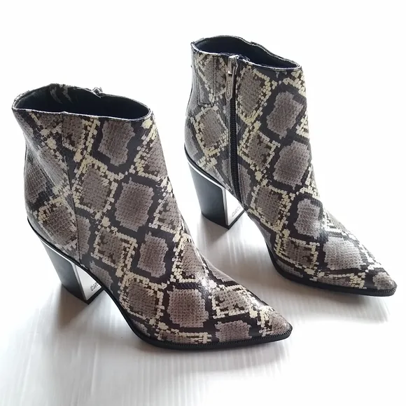 CIRCUS SAM EDELMAN Cal cashmere snakeskin heeled ankle boots
