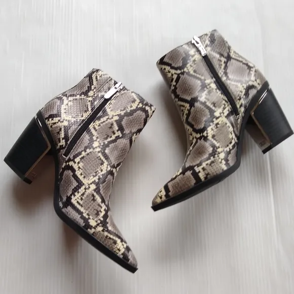 CIRCUS SAM EDELMAN Cal cashmere snakeskin heeled ankle boots