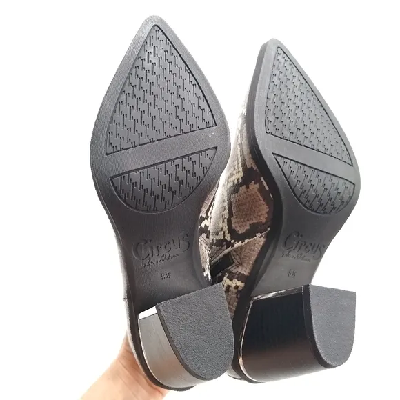 CIRCUS SAM EDELMAN Cal cashmere snakeskin heeled ankle boots