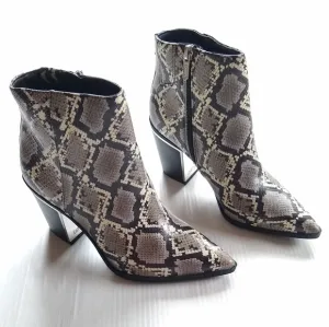 CIRCUS SAM EDELMAN Cal cashmere snakeskin heeled ankle boots