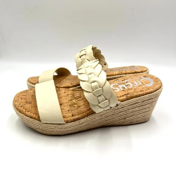 Circus Sam Edelman Womens Size 7 Remy Cream Espadrilles Wedges Sandals Shoes
