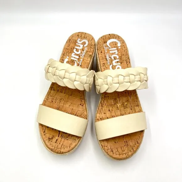 Circus Sam Edelman Womens Size 7 Remy Cream Espadrilles Wedges Sandals Shoes