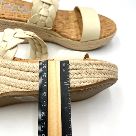 Circus Sam Edelman Womens Size 7 Remy Cream Espadrilles Wedges Sandals Shoes