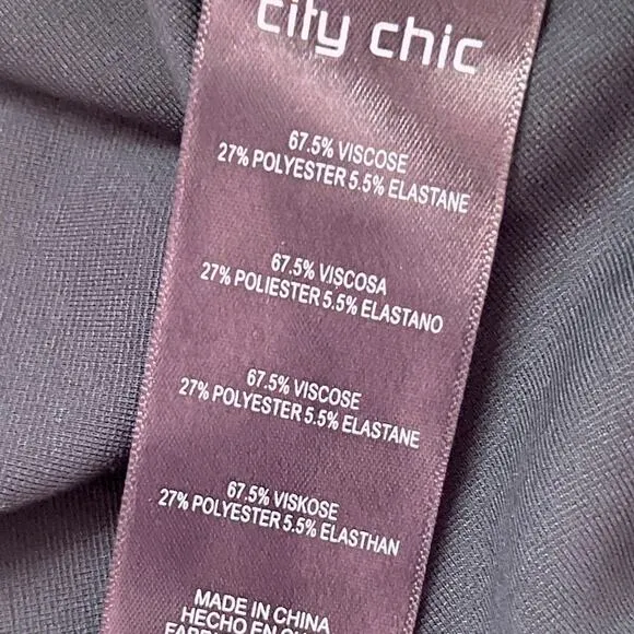 City Chic Aubree Frill Shoulder Fit &amp; Flare Dress Navy Womens Plus Size 16 NWT