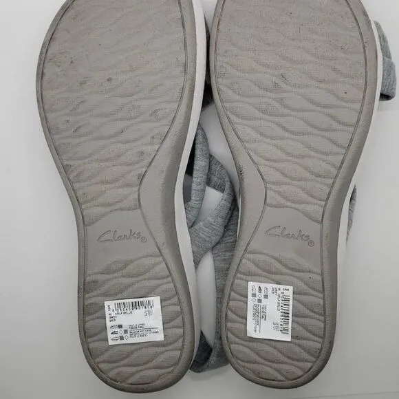 Clarks Arla Meg Women Sandals Flat Strappy Gray Size 12