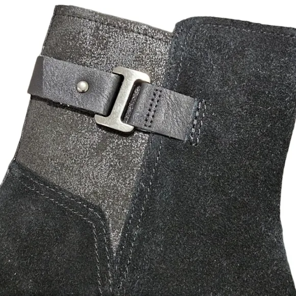 Clarks Calla Mid Black Suede Boots NIB