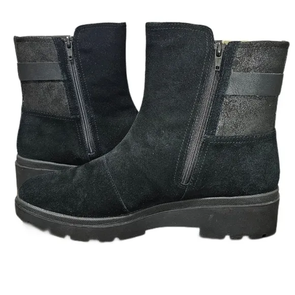 Clarks Calla Mid Black Suede Boots NIB