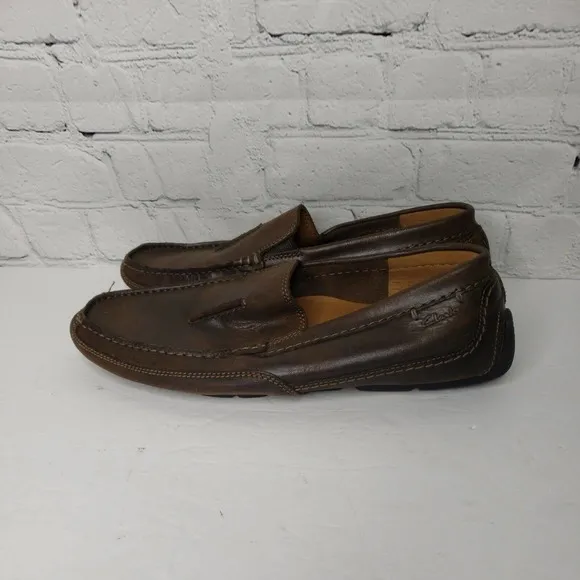 Clarks Collection Men's‎ Driving Loafers Shoes Size 7.5 Leather Brown