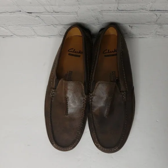 Clarks Collection Men's‎ Driving Loafers Shoes Size 7.5 Leather Brown