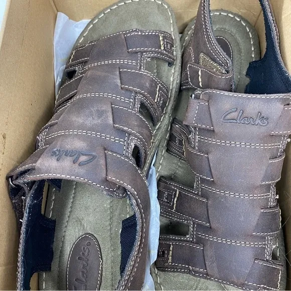 Clarks Men's Brown Union Open Toe Fisherman Sandals