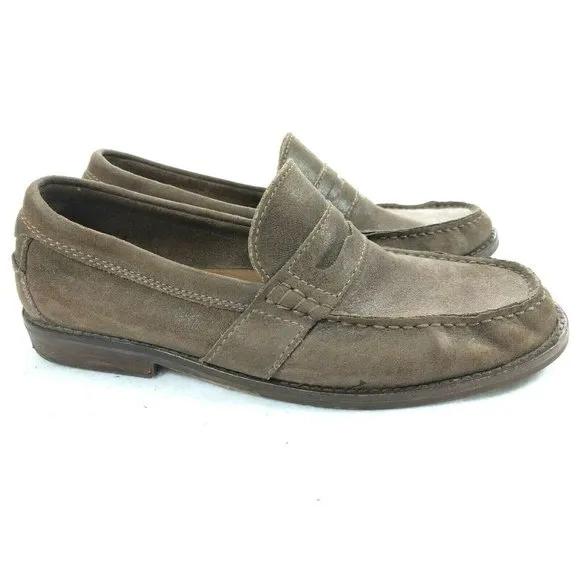 Clarks Nielsen Brown Nubuck Leather Penny 9.5 M
