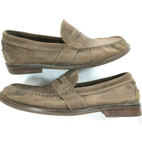 Clarks Nielsen Brown Nubuck Leather Penny 9.5 M