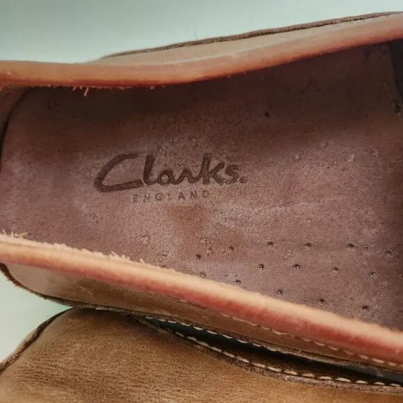 Clarks Tan Leather Comfort Loafers Size 12M
