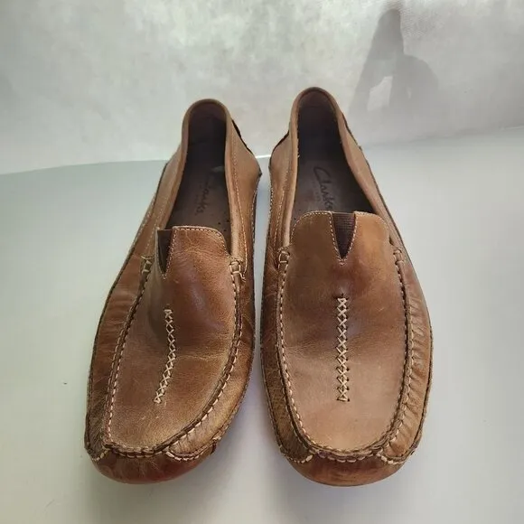Clarks Tan Leather Comfort Loafers Size 12M