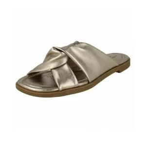 Clarks Womens Reyna Twist Metallic Open Toe Sandals Gold NEW US 6 M