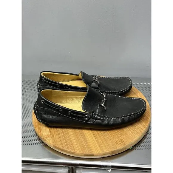 Claudio De Lorena Men's Black Driving Mocassins Designer Loafers Size 11.5