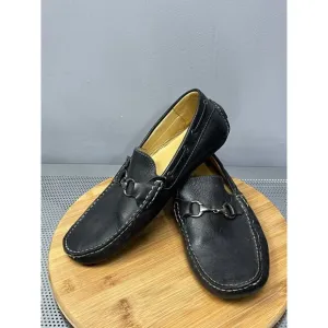 Claudio De Lorena Men's Black Driving Mocassins Designer Loafers Size 11.5
