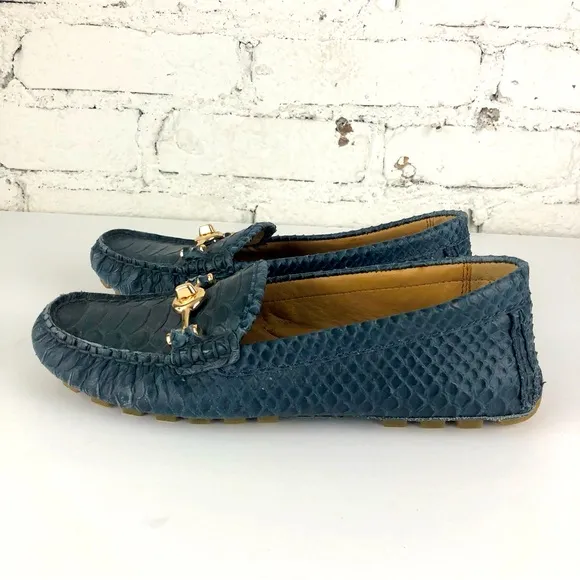 Coach Arlene Snakeskin Embossed Loafers